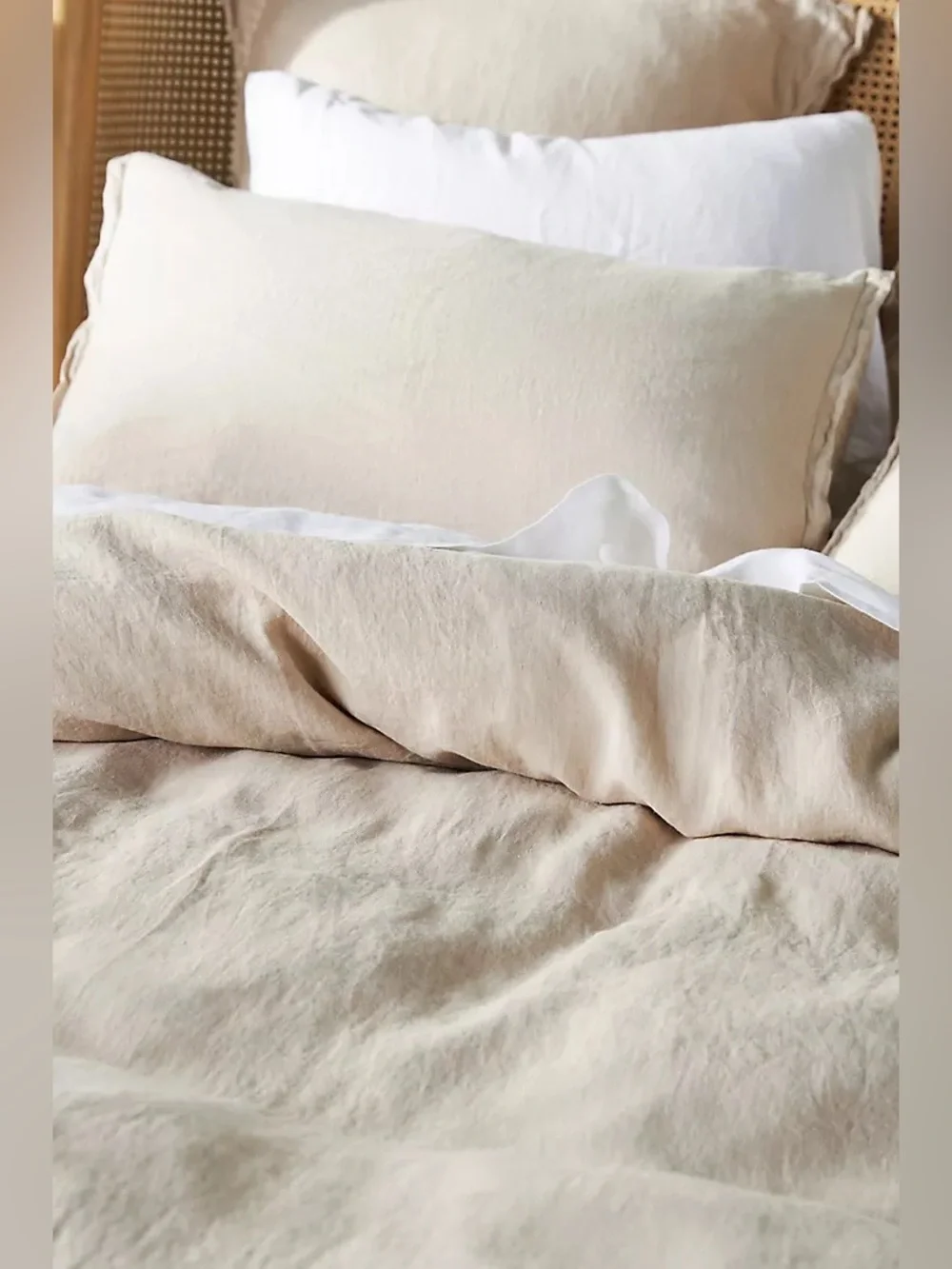 New Anthropologie Neutral 100% European Linen King Duvet Cover